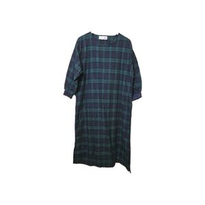 The Vermont Country Store Green Plaid Flannel Nightgown Cotton Portugal Size L